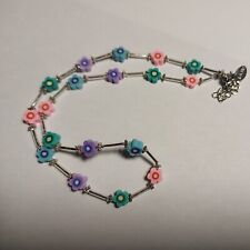 Kinder - HALSKETTE mit bunten Blumen  von Loculi 