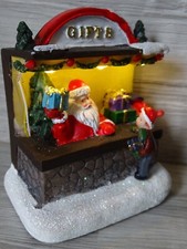 Beleuchteter Weihnachtsmarktstand f. Weihnachtsdorf -Weihnachtsmann m. Geschenke
