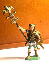 Zinnfigur Römer Soldat, Gladiator  Handbemalt Höhe 10 cm , Gewicht 67,2  Gramm