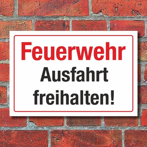 Schild feuerwehr ausfahrt - schild,