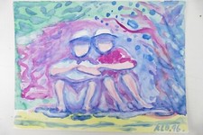 Wilhelm Klußmann Aquarell 1996 sig. Freundschaft 30x40cm N-1359