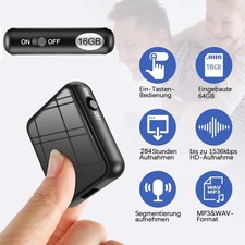 Mini Diktiergerät Mini Aufnahmegerät 16GB Diktiergerät mit Mikrofon  Abhörgerät