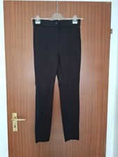 schwarze Damenhose mit Gummizug, aber auch mit Reißverschluss/Knopf in Größe 42