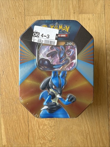 Pokemon lucario tin - v,