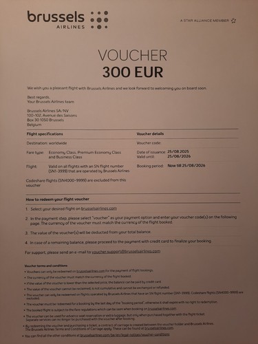 Voucher brussels airlines - voucher,