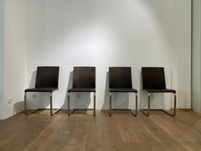 Girsberger 4er-Set Stuhl Gina L Leder Donna Mokka 5000 Braun Freischwinger