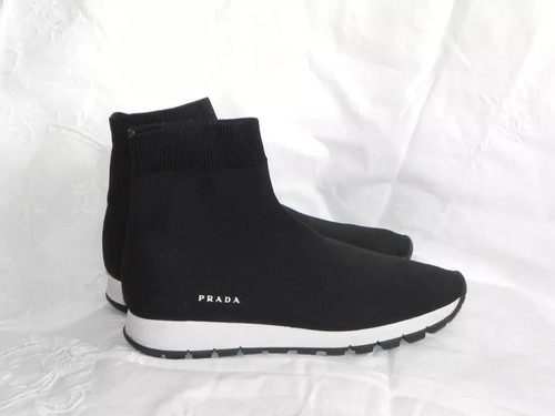 Prada schwarzer flacher damen - prada,