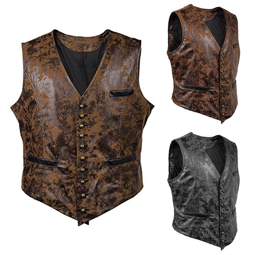 Herren kunstleder weste - herren, v