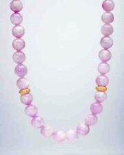 Schmuck Edelstein-Collier Gelbgold 375 milky Kunzit 350ct Ä5608