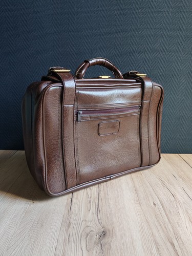 Vintage lederkoffer braun wks - vintage,