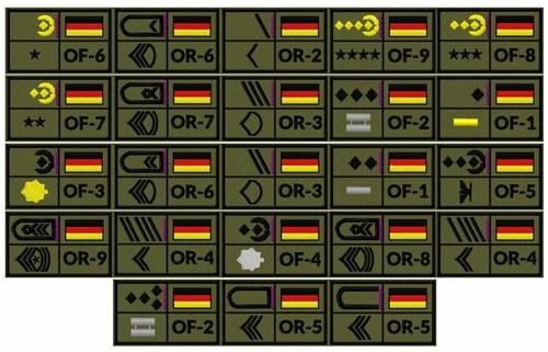 Rangabzeichen quer klett - bw,
