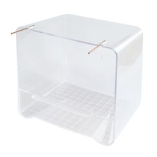 Vogel-Badehaus aus Kunststoff - transparent - 13 x 11 x 13 cm-Vogel Badehäuschen