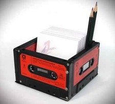 Zettelbox Notizzettelbox Zettelkasten Zettelblock MC Musikkassette Vintage Retro