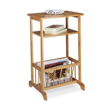 Beistelltisch mit zeitungsständer Nachttisch aus Bambus Schmaler Konsolentisch