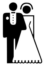 Brautpaar Hochzeit Aufkleber