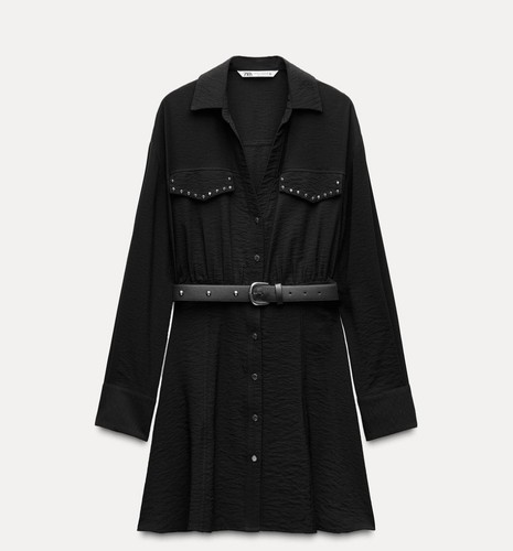 Zara kleid schwarz mit - zara,