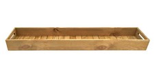 XXL Holz Deko Tablett eckig - 95 x 18 cm - Servier Schale Kerzen Brett m. Griff