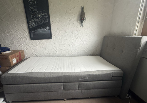 Boxspringbett 100x200 grau - 100x200, cm