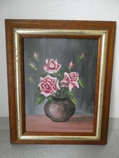 Schönes Ölgemälde mit Rahmen, Blumen in Vase!