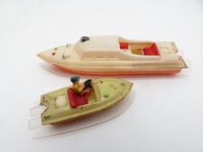 335HO - 2x Busch Plastic H0 Schwimm-Modell Motorboot mit Molekular-Antrieb