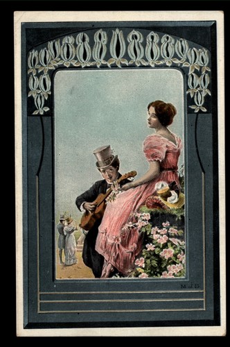 Jugendstil mann zylinder - *,