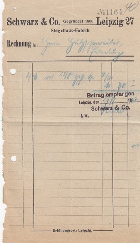 Leipzig rechnung 1921 - rechnung,