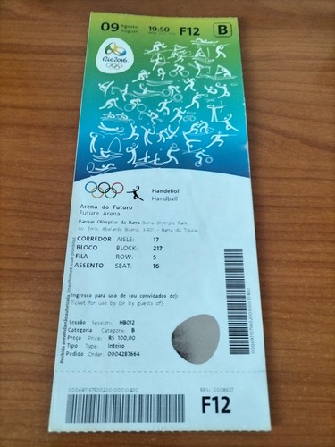 Used ticket olympic 08 - used,