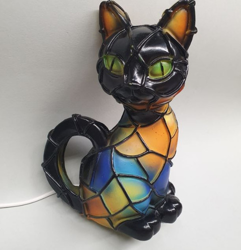 Leuchtende mosaik katze 17 - leuchtende, h.17