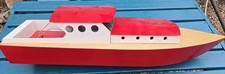 Vintage RC Holzrumpf Schnellboot Kajütboot groß 9,5x25" UNVOLLENDETES PROJEKT