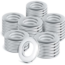 Gardinenringe, Ösen, Vorhangringe, Kunststoff, 40mm, silber, DIY, 32 Stück