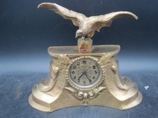 Kaminuhr,Tischuhr,Schrankuhr, Wecker Adler, Messing schwer mechanisch