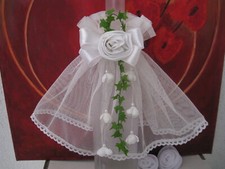 Kerzenschmuck Tropfschutz  Kommunion Taufe Perlen creme/grün(D3-5cm)