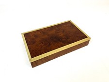 FEINE GEFERTIGTE MID CENTURY MESSING WURZELHOLZ SCHMUCKSCHATULLE VON TOMMASO BARBI ITALIEN 1970