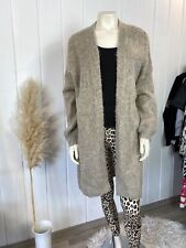 Grobstrick Cardigan Strickjacke mit Mohair in Beige Taupe One Size bis Gr. 44