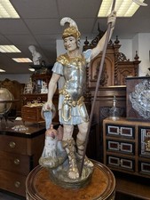 Holzfigur St.Florian 160 cm Heiligenfigur Holz Skulptur Geschnitzt mit Lanze Top