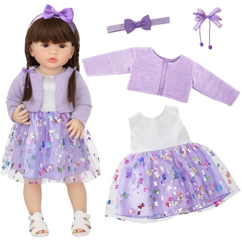 Puppenkleidung 55cm lila - 50-55cm,,