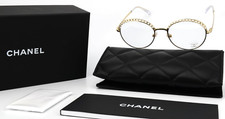 CHANEL Brille 4247H 395 1W 52-19 Gold Pearl Imitation Eyelashes Italy Luxus OVP
