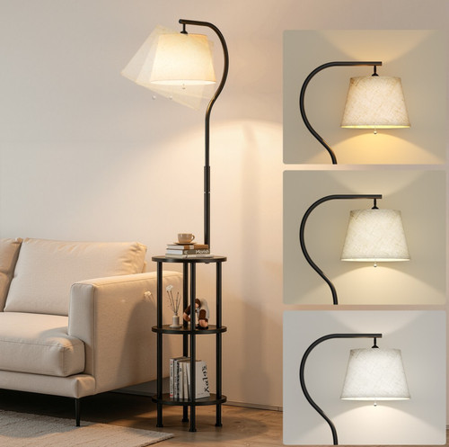 Stehlampe mit regalen tisch - stehlampe,