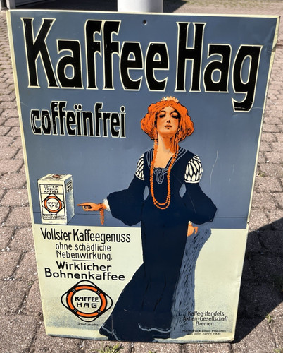 Altes blechschild kaffee - kaffee, hag