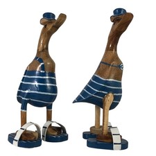 2X Holz Ente Lauf Ente