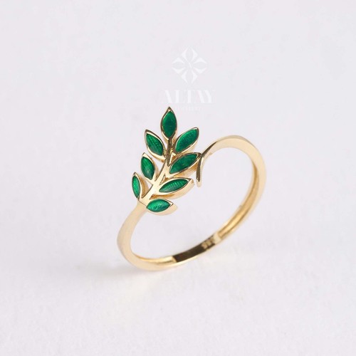 Ring karat gold grünes - gold,