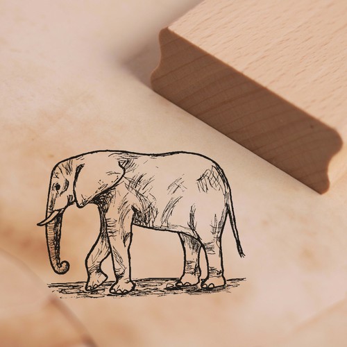 Stempel holzstempel elefant - holzstempel,