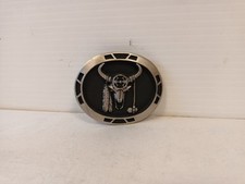 Longhorn Steer Rinderschädel Indianer Gürtelschnalle