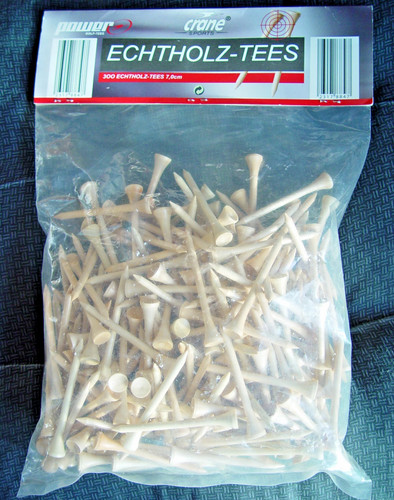 300 golf echtholz tees - golf, 7,0cm
