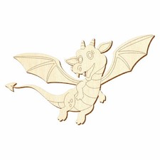 Drolliger Holz Drache V1 - Deko Basteln 5-50cm