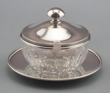 Luxus Parmesandose Geleeglas Marmelade 800er Silber Glas Jezler (P103)