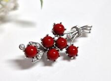 Brosche Silber 925 Korallen