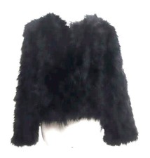 Pelzjacke schwarz  Federn S WOZ Pelz Jacke festlich