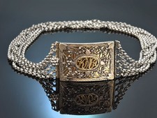  SCHLICHTE TRACHTEN KROPFKETTE 6REIHIG AUS SILBER MÜNCHEN UM 1890