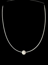 Magnet Halskette 42-45cm Damen Edelstahl Anhänger Charm Golfball silber Zirkonia